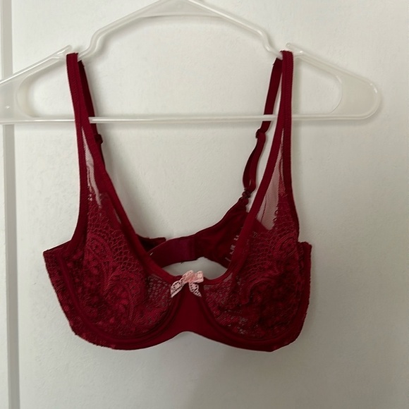 Body by Victoria Unlined Demi/Demo-Buste Non Double in Red! - Picture 1 of 6